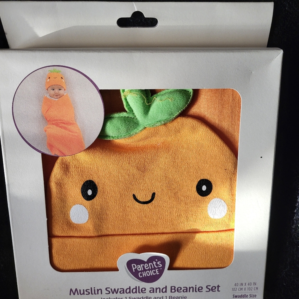 Muslin Swaddle And Beanie set